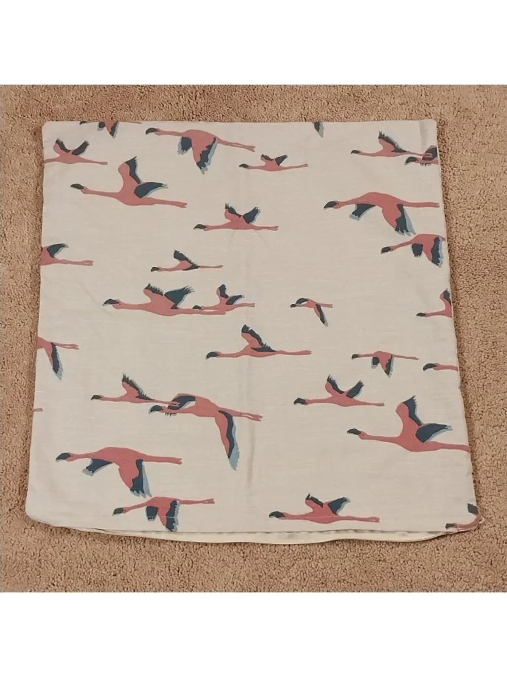 IKEA MAJBRITT Flying Flamingos Birds Print Accent Pillow Cushion Cover 20